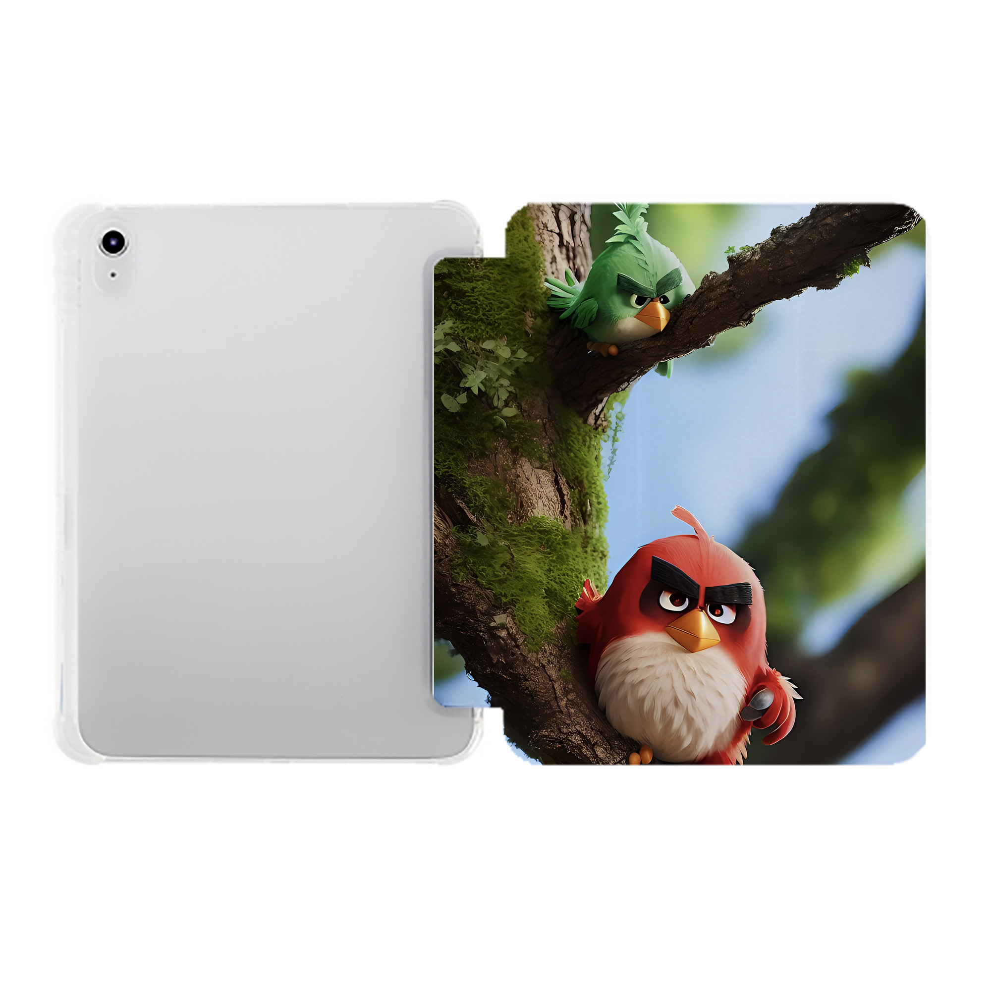 （画像用） Angry Birds アングリーバード IPad ケース ペン収納付き 三つ折りスタンド PUレザー×シリコン 対応機種9.5/10.5/10.9インチ